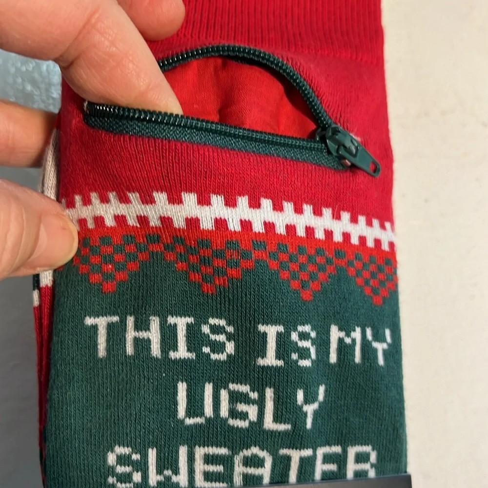 Ugly Sweater Pocket Socks NEW in Packaging